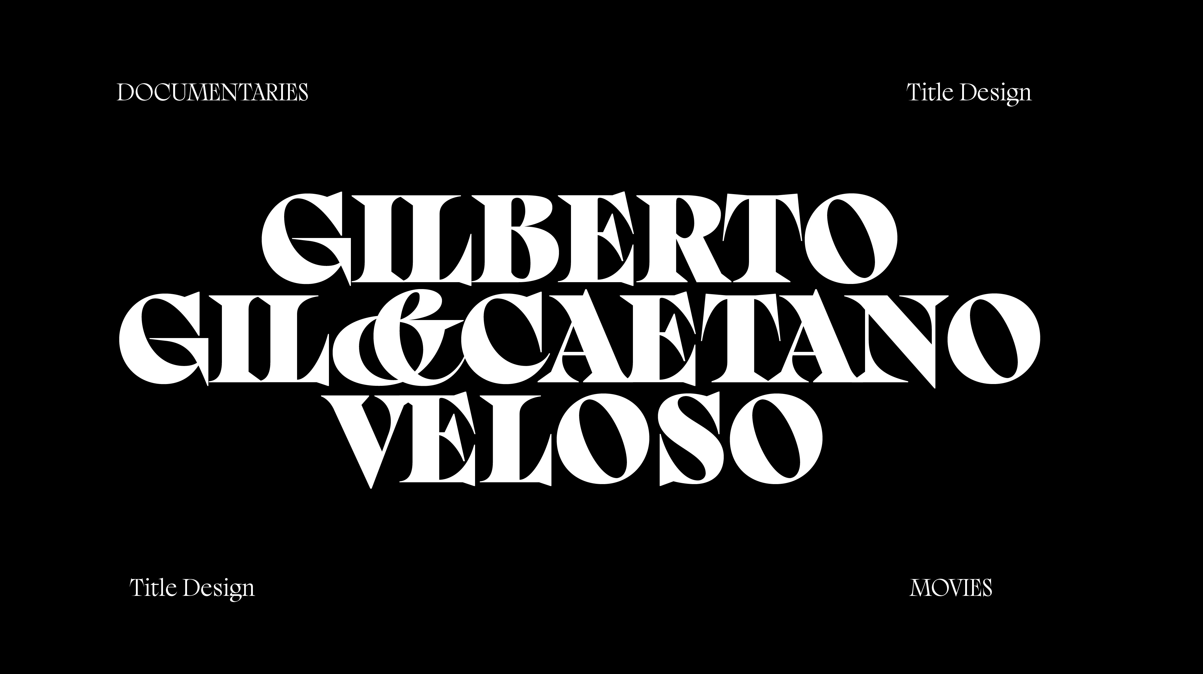 Black Background, White Sprout Display Black saying Gilberto Gil & Caetano Veloso, suggesting usage as Title Design for Videos